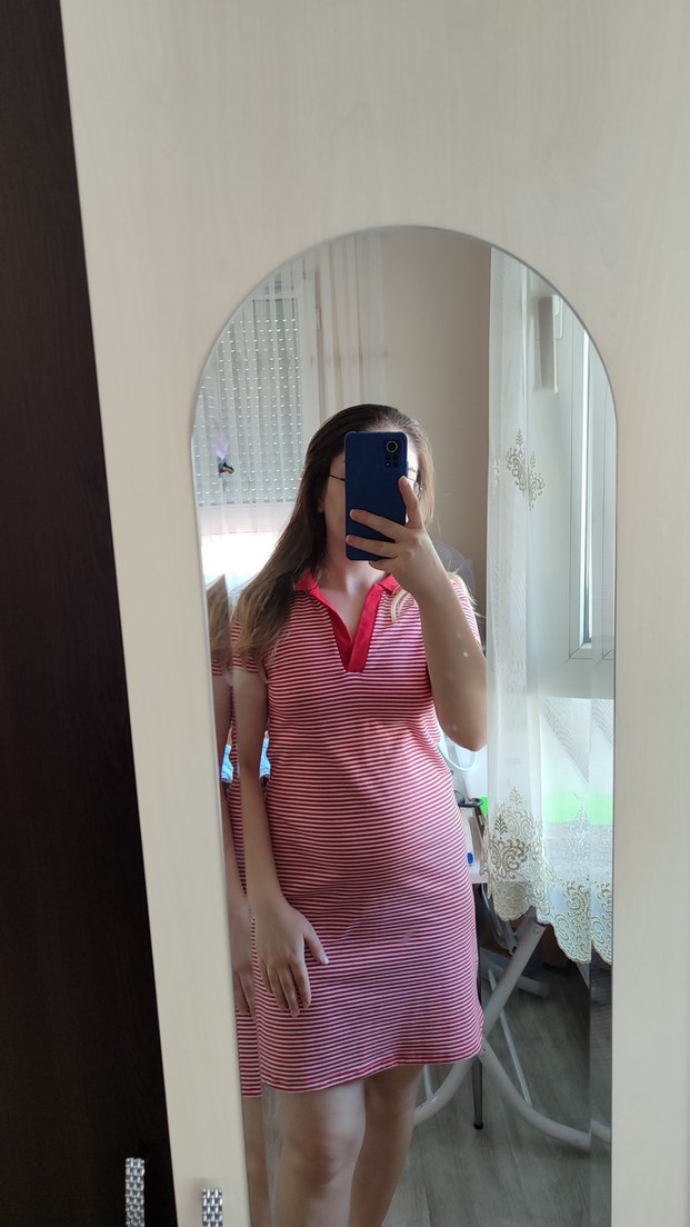 Kırmızı V Yaka Elbise - Görsel 3