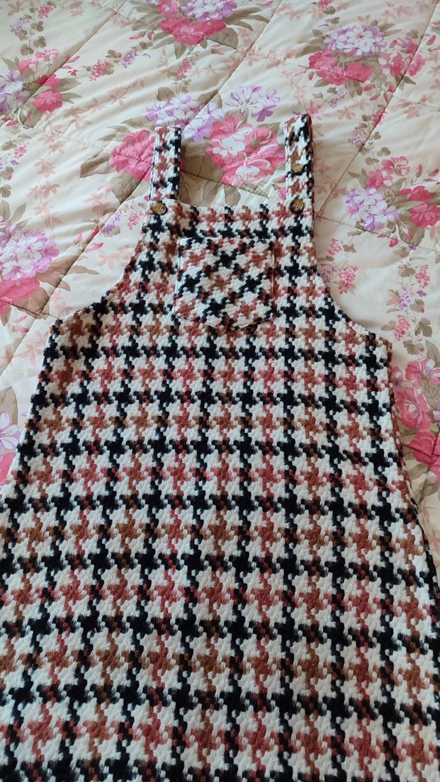 Pastel Çok Renkli Kareli Salopet - Görsel 4