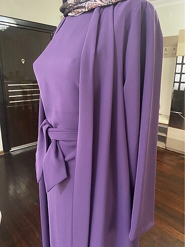 xl Beden Mor abaya takım