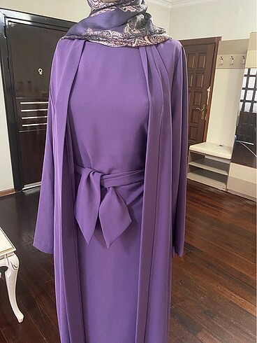 xl Beden mor Renk Mor abaya takım