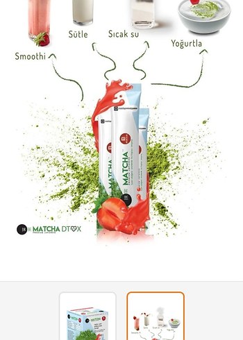 Yeşil Çay Spirulina Tozu 20'li Paket Macha - Görsel 2