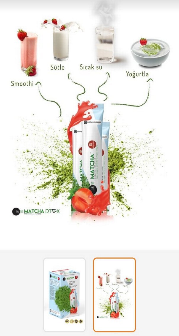 Yeşil Çay Spirulina Tozu 20'li Paket Macha - Görsel 2