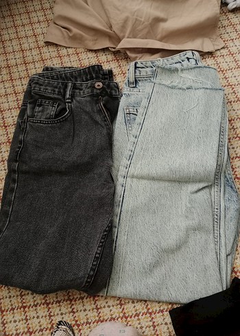 Gri Bol Kesim Kadın Midi Kot Pantolon