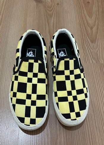 Vans Siyah Sari Ekose Vans Slip On