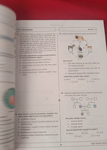 Beden Bilgi Sarmal Yayınları Fen Bilimleri TYT Branş Denemeleri 25x20