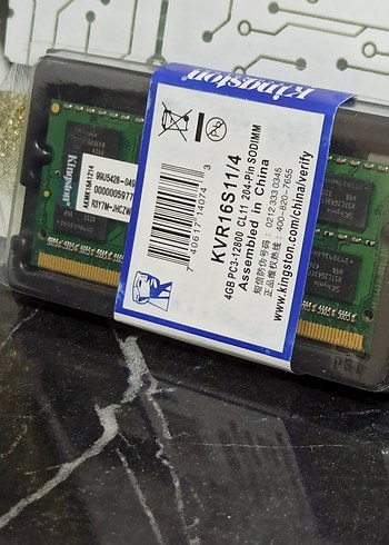 Kingston 4GB DDR3 RAM 1600MHz Laptop Bellek