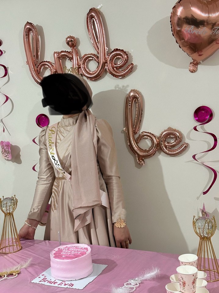 Bej Drapeli Kadın Uzun Elbise - Görsel 3