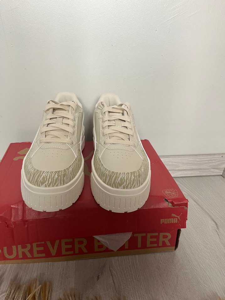 Beyaz Zebra Desenli Platform Spor Ayakkabı - Görsel 2