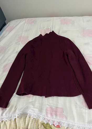 Bordo Düğmeli Kadın Ceket - Görsel 2