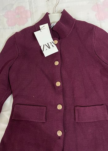 Bordo Düğmeli Kadın Ceket - Görsel 3