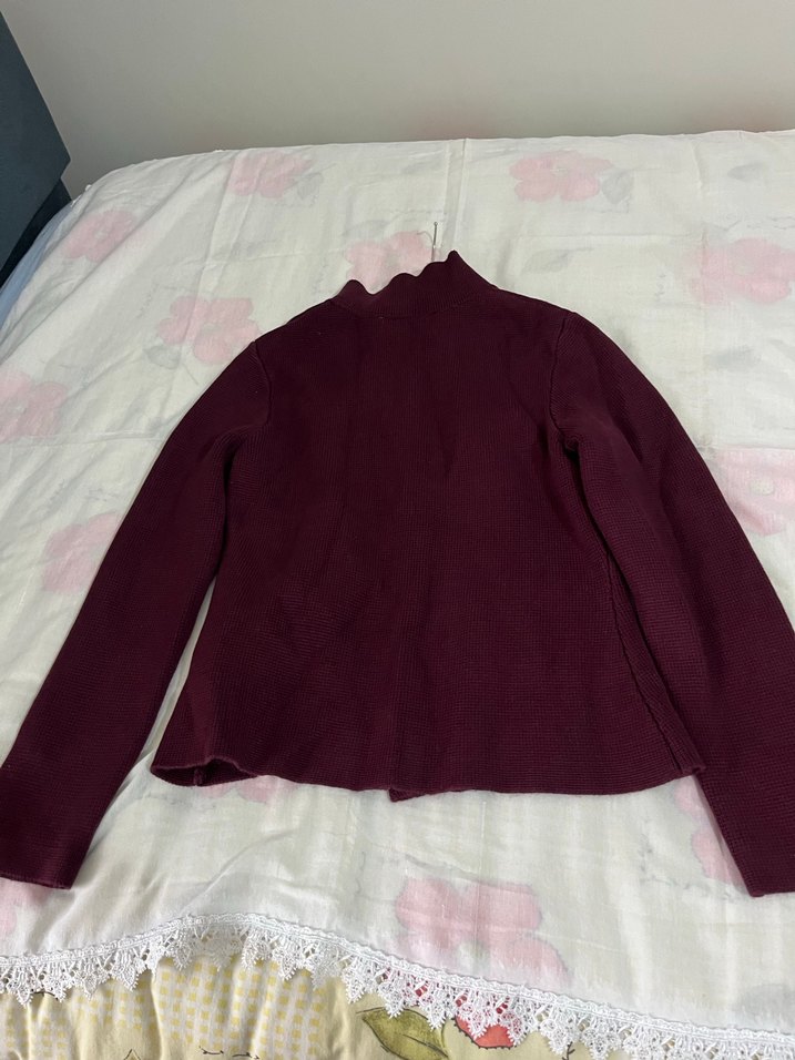 Bordo Düğmeli Kadın Ceket - Görsel 2