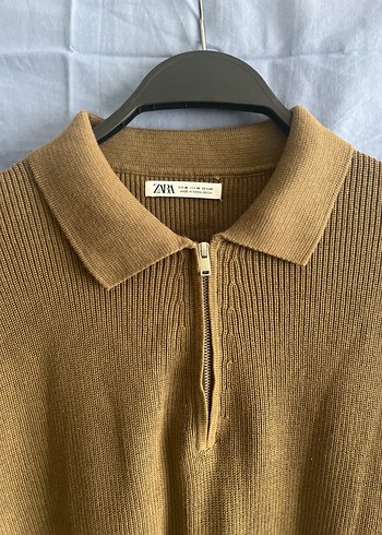 Bej Örgü Polo Tişört - Görsel 2