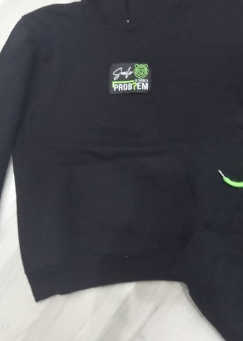 Siyah Baskılı Erkek Sweatshirt ve Eşofman Takımı - Görsel 4