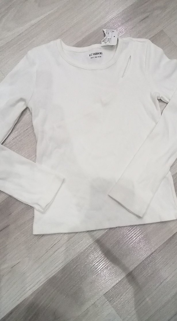 Kız Çocuk Beyaz Uzun Kollu Tişört - Görsel 2