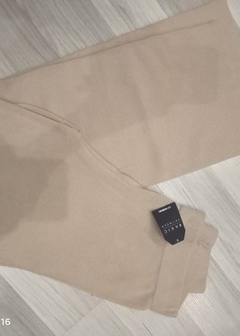 Bej Kadın Kumaş Pantolon Midi Boy - Görsel 2