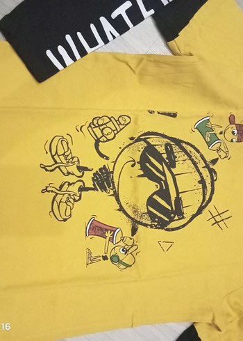 Sarı Baskılı Erkek Çocuk Uzun Kollu Tişört - Görsel 3