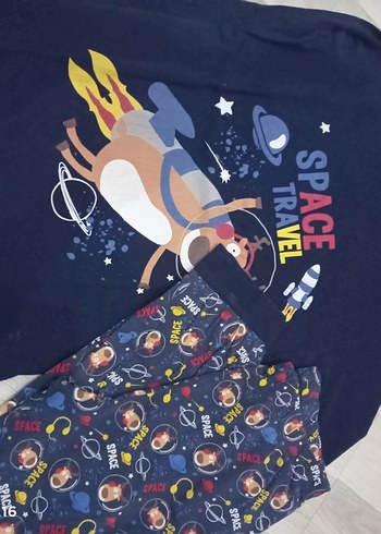 Erkek Çocuk Uzay Temalı Kısa Kollu Pijama - Görsel 2