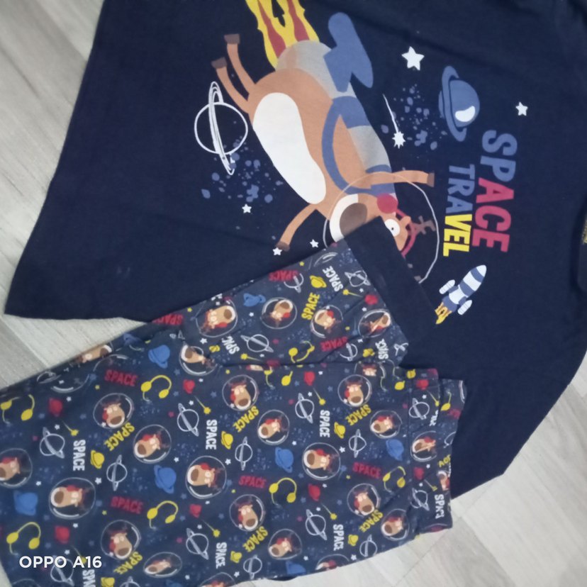 Erkek Çocuk Uzay Temalı Kısa Kollu Pijama - Görsel 3