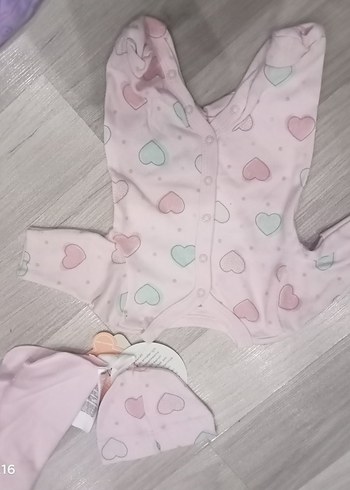 Renkli Baskılı Bebek Kız Tulum Dantel Detaylı - Görsel 4