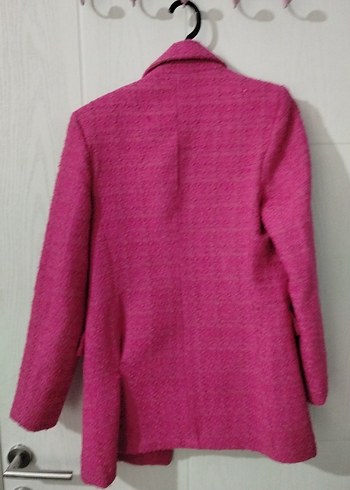 LC Waikiki Düğmeli Pembe Kadın Mini Yün Ceket