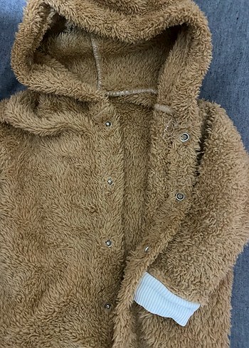 Kahverengi Bebek Tulum, Kürklü Kapüşonlu - Görsel 2