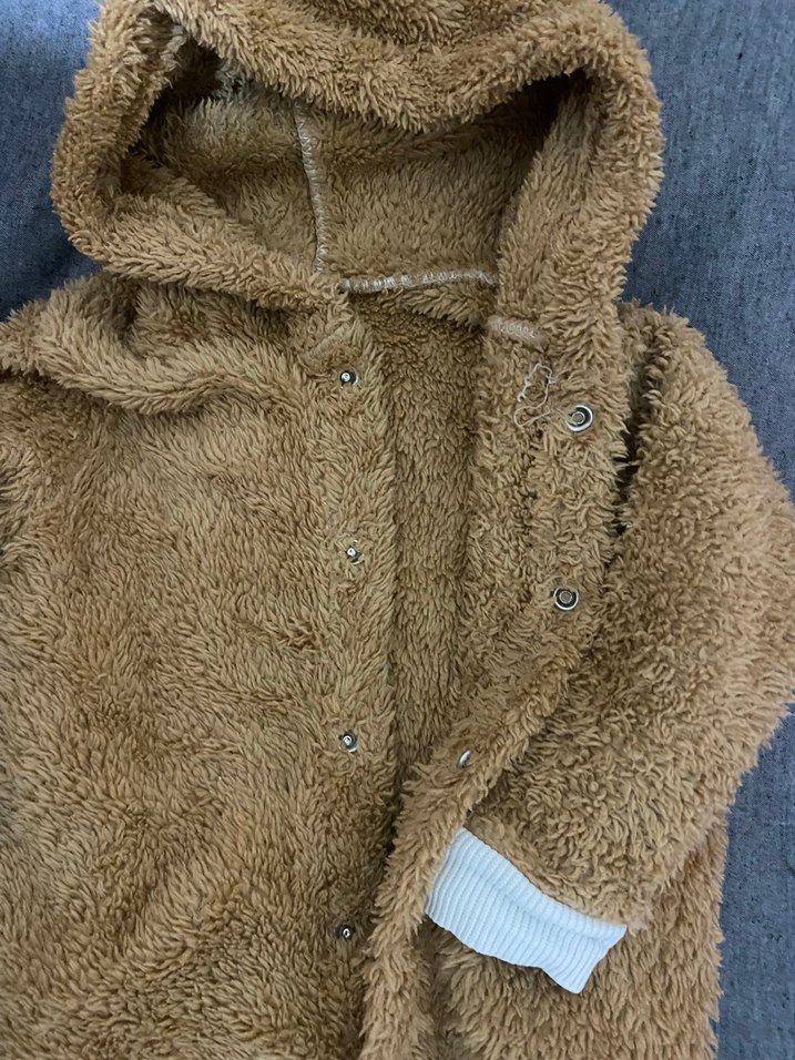 Kahverengi Bebek Tulum, Kürklü Kapüşonlu - Görsel 2