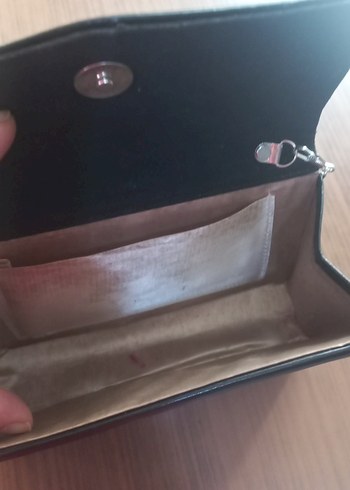 Beden Zincir Detaylı Siyah Deri Kadın Clutch