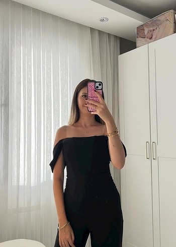 Trendyol & Milla Siyah Straplez Uzun Tulum