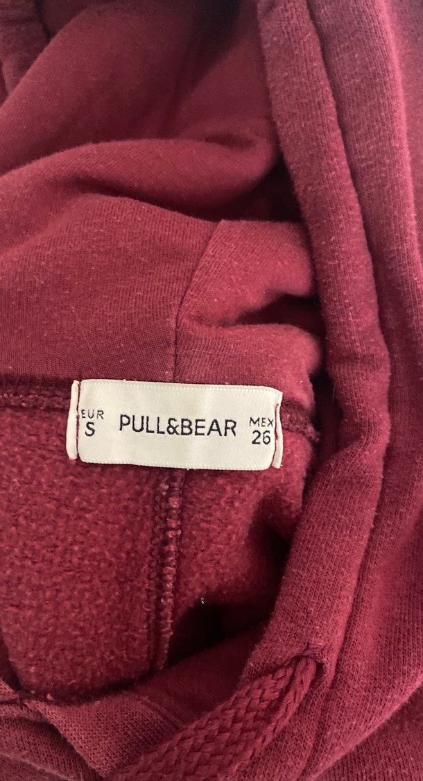 Bordo Kapüşonlu Kadın Sweatshirt - Görsel 3