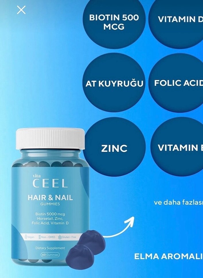 Ceel Saç ve Tırnak Gummies 60'lı - Görsel 3