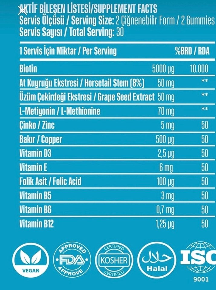 Ceel Saç ve Tırnak Gummies 60'lı - Görsel 4