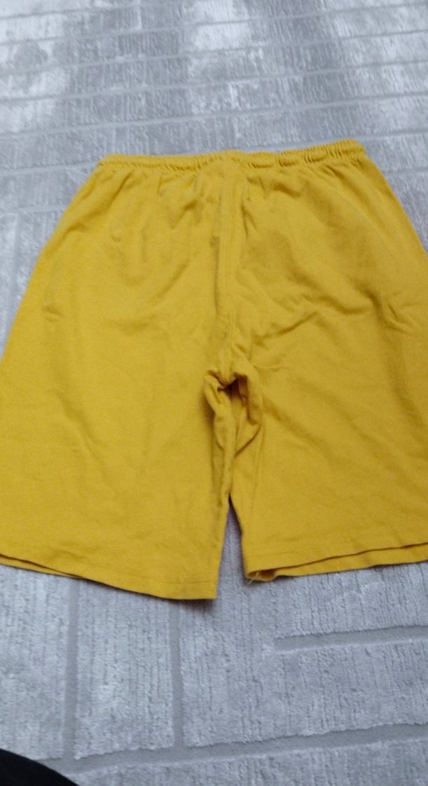 Erkek Sarı Pamuklu Salaş Şort - Görsel 2