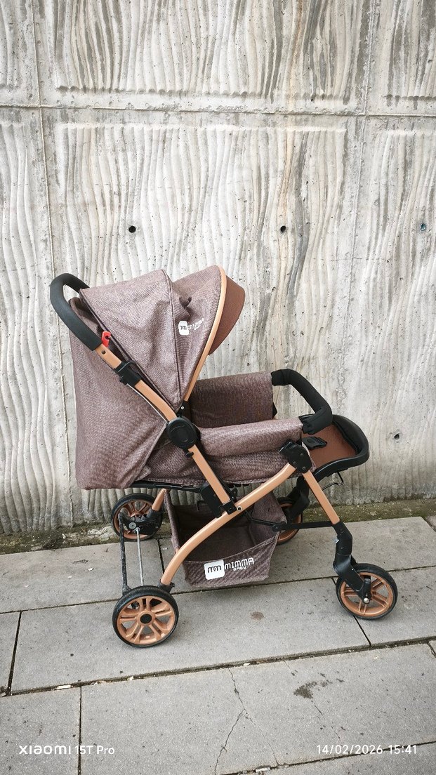 Kahverengi ve Gri Bebek Arabası - Görsel 4