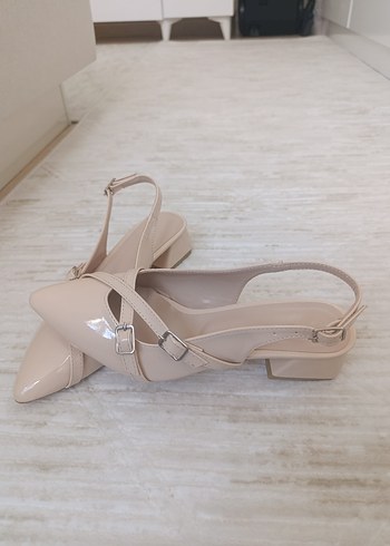 Bej Tokalı İnce Topuklu Kadın Abiye Ayakkabı - Görsel 4