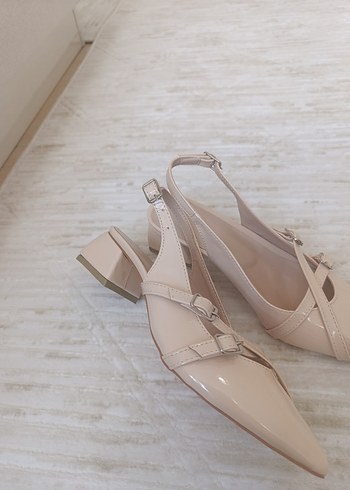 Bej Tokalı İnce Topuklu Kadın Abiye Ayakkabı - Görsel 2