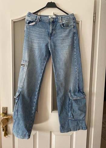 Kadın Mavi Bol Kesim  Denim Pantolon - Görsel 2