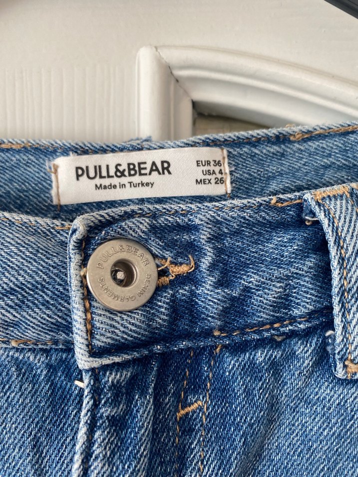 Kadın Mavi Bol Kesim  Denim Pantolon - Görsel 4