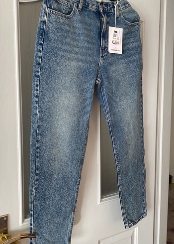 Mavi Bağlama Desenli Regular Fit Kadın Kot Pantolon - Görsel 2