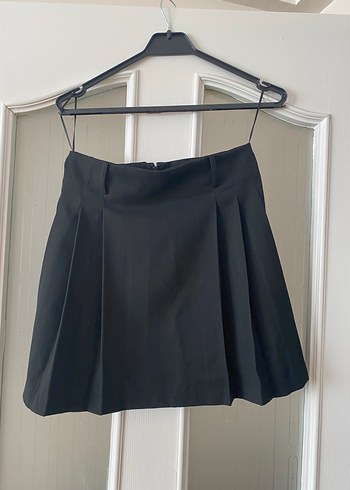 Siyah Piliseli Mini Etek - Görsel 3