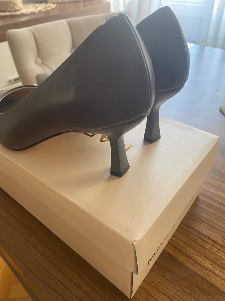 Gri Stiletto Kadın Ofis Ayakkabısı - Görsel 4