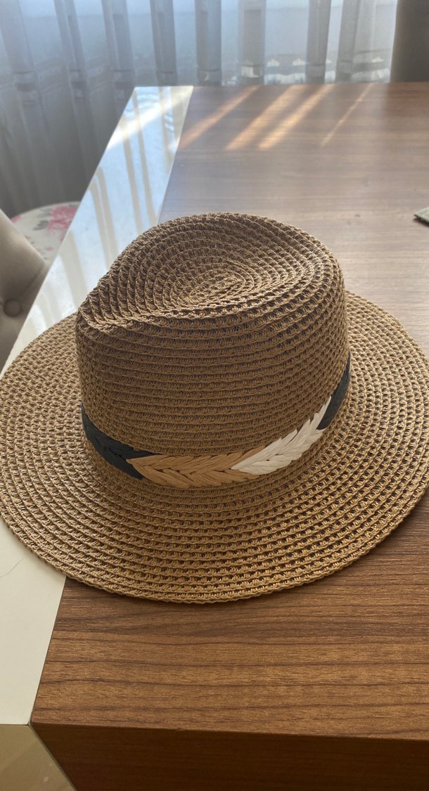 Kadın Bohem Kahverengi Hasır Şapka - Görsel 2