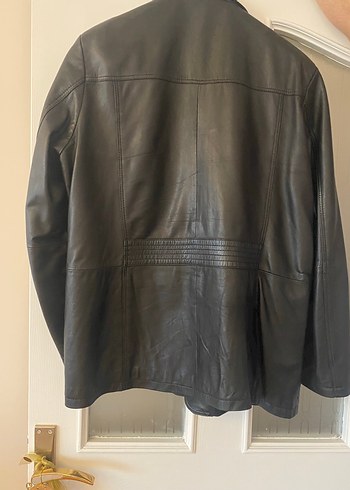 xl Beden siyah Renk Erkek Deri Siyah Biker Ceket, Düğmeli, Normal Boy