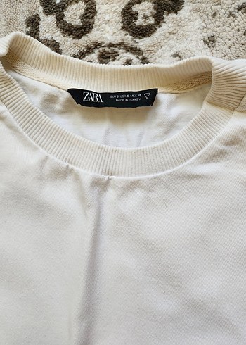 Beyaz Pamuklu Uzun Kollu Kadın Sweatshirt