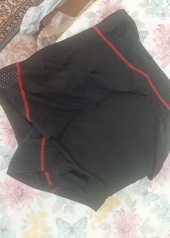 Siyah Mavi-Kırmızı jel yastikli bisiklet şortu - Görsel 4