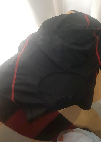 Siyah Mavi-Kırmızı jel yastikli bisiklet şortu - Görsel 3