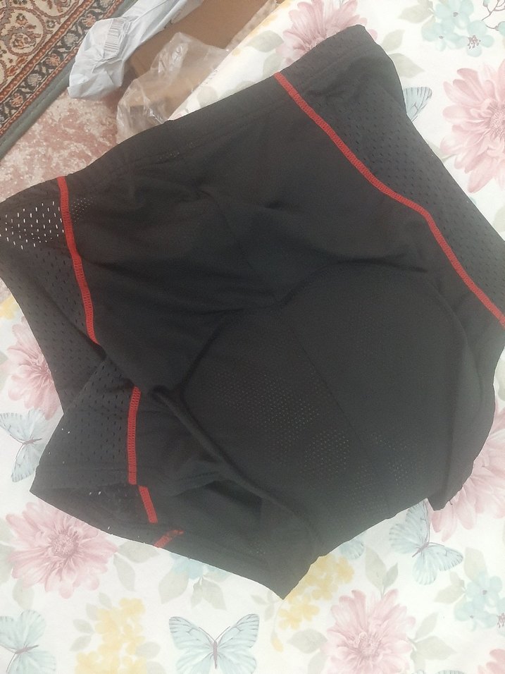 Siyah Mavi-Kırmızı  jel yastikli  bisiklet şortu - Görsel 4