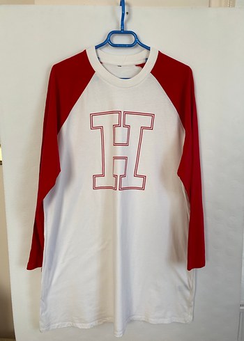 Kırmızı Kollu Beyaz Spor Tunik - Görsel 2