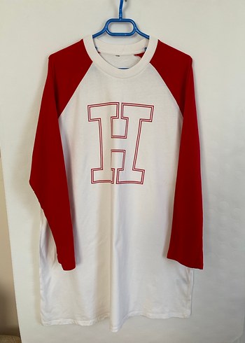 Kırmızı Kollu Beyaz Spor Tunik - Görsel 3