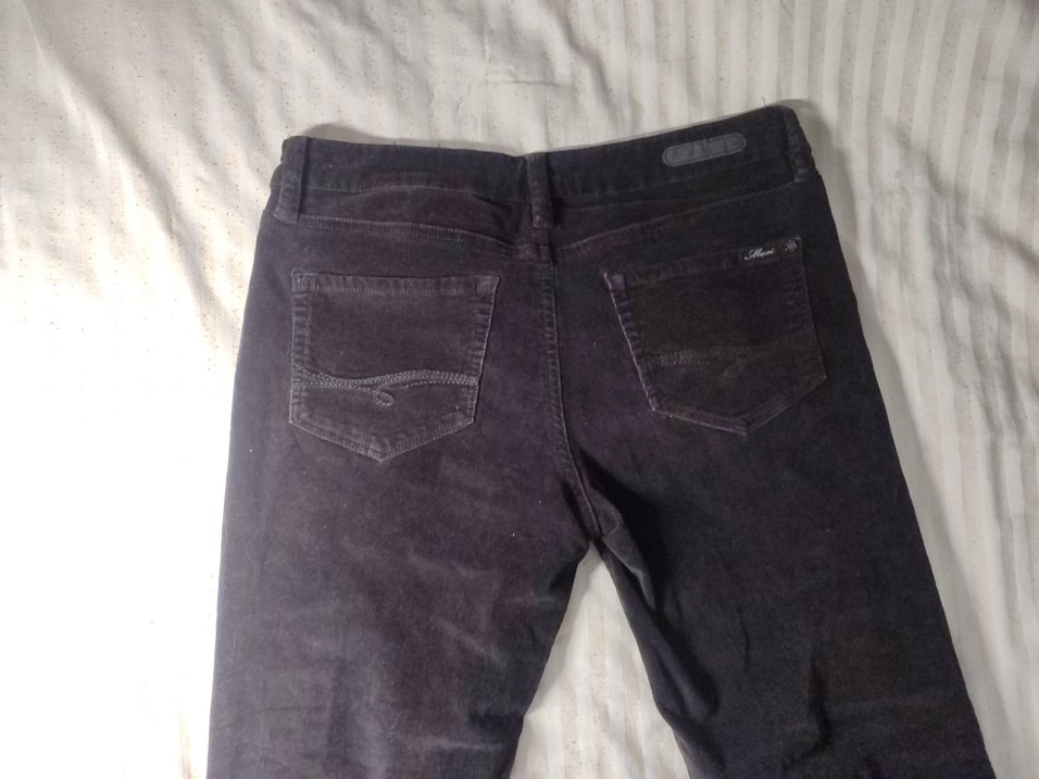 Siyah Kadife Düşük Bel Pantolon - Görsel 2