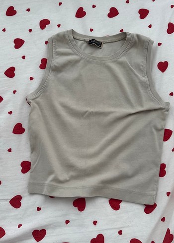 Gri Pamuklu Basic Kolsuz Kadın crop